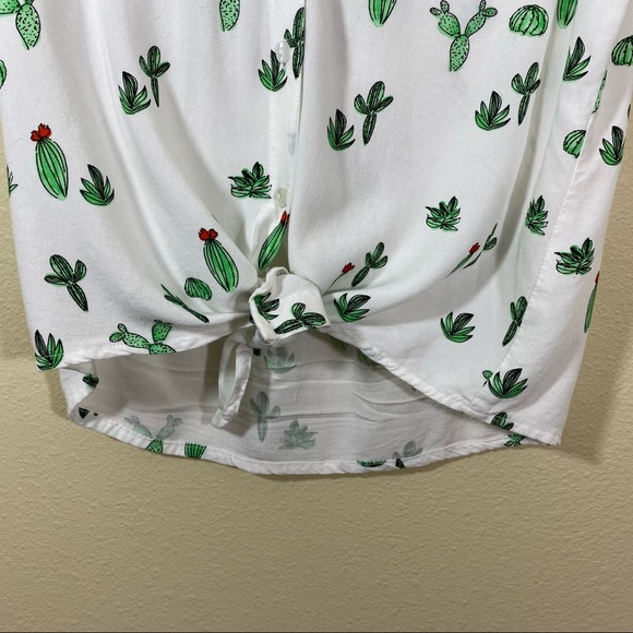 Japna Cactus Button down Collared Top Sleeveless - Picture 4 of 8